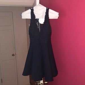 Navy A-line Dress